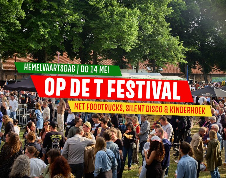 Op De T Festival 2026 Gratis gezinsfestival | Met o.a. Leif de Leeuw Band, Daniel Greys, silent disco, kinderhoek en afterparty in Gebouw-T, Bergen op Zoom